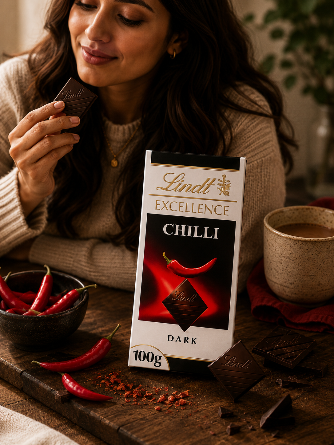 Lindt Excellence Chilli Dark Chocolate 100gm Global Import - Nosh Products