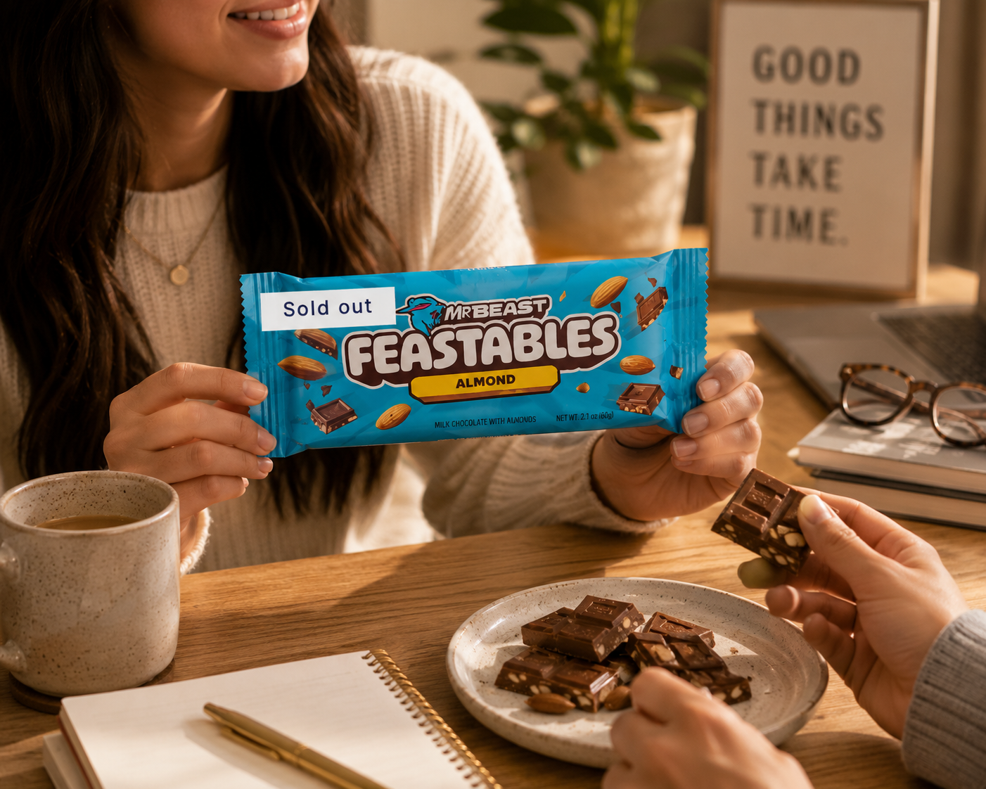 Feastables Almond Chocolate 60gm Imported From USA - Nosh Products