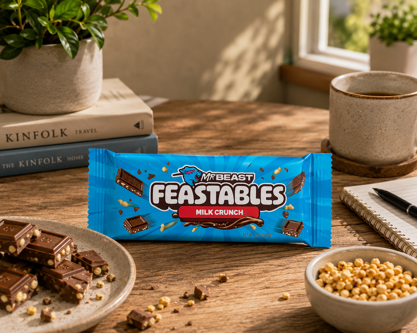 Feastables Milk Crunch Chocolate 60gm Imported From USA - Nosh Products