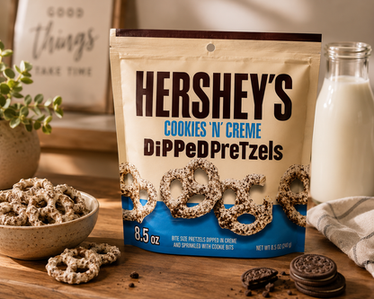 Hershey Dipped Pretzel Cookies And Cream 240gm Imported From USA - Nosh Products