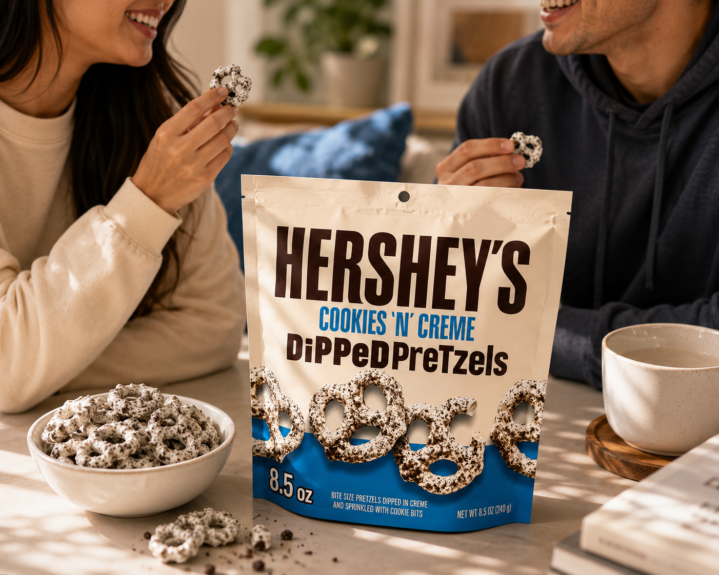 Hershey Dipped Pretzel Cookies And Cream 240gm Imported From USA - Nosh Products