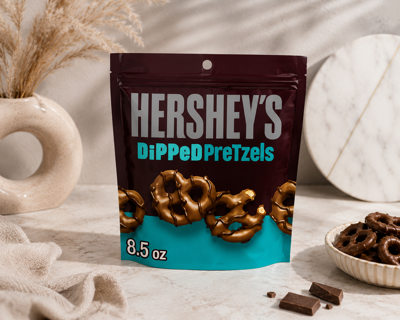 Hershey Dipped Pretzel Milk Chocolate 240gm  Imported From USA - Nosh Products