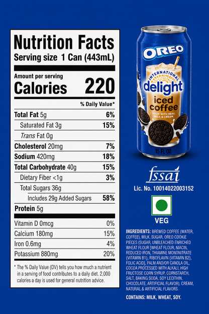 Delight Oreo Iced Coffee 433ml Imported From USA - Nosh Products