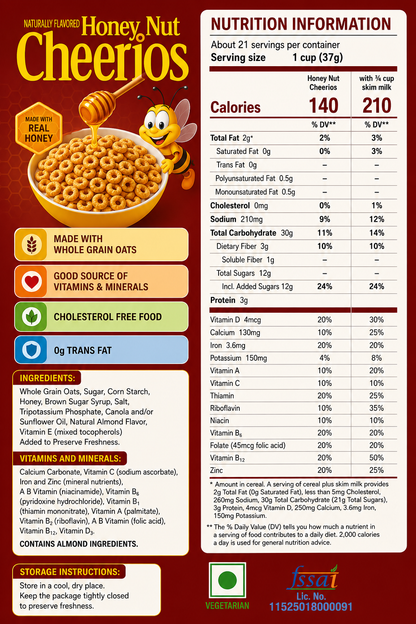 General Mills Honey Nut Cheerios Cereal 306gm Imported From USA - Nosh Products