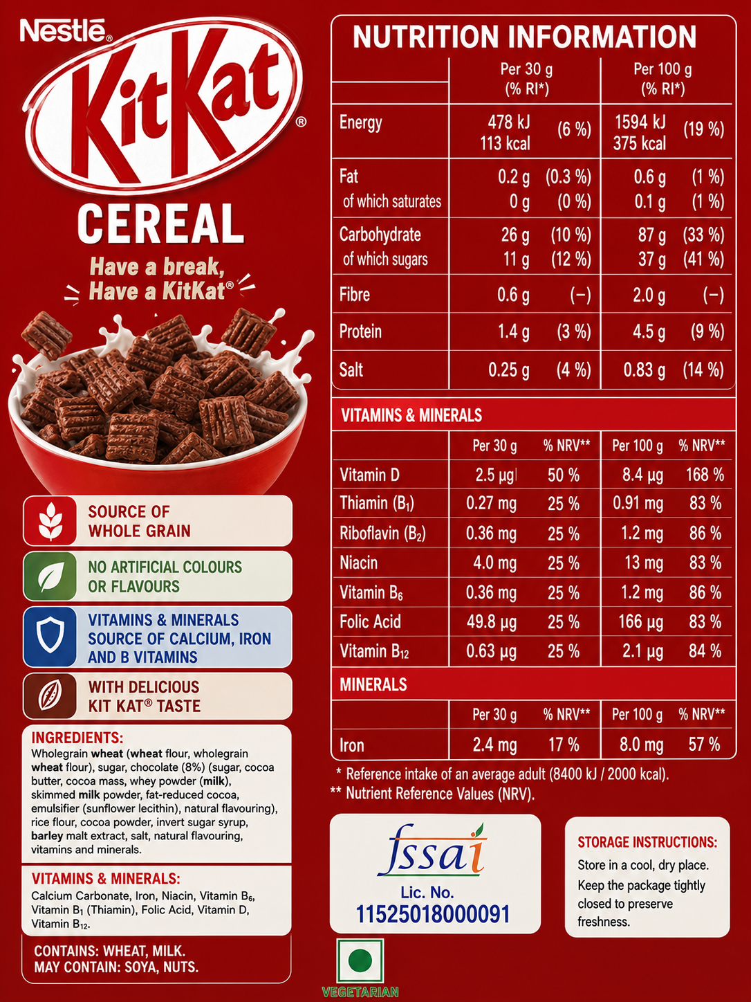Kit Kat Cereal 340gm Imported From UK - Nosh Products