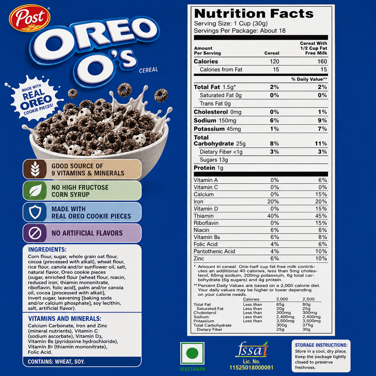Post Oreo O Cereal 311gm Imported From USA - Nosh Products