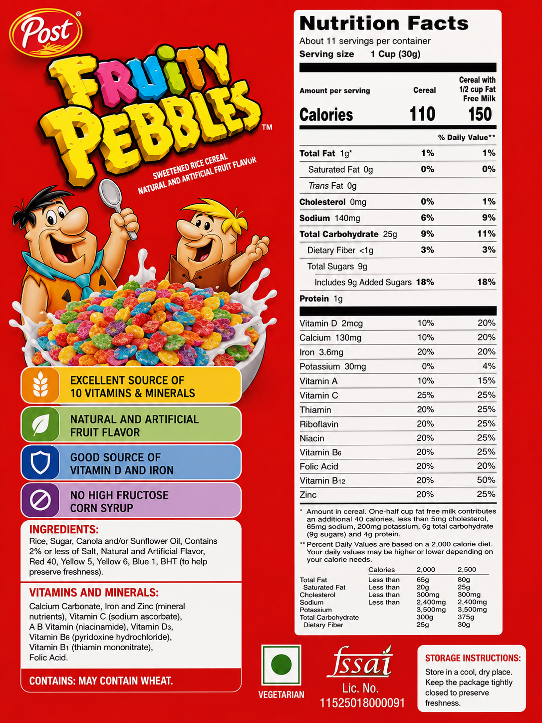 Post Fruity Pebbles Cereal 311gm Imported From USA - Nosh Products
