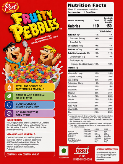Post Fruity Pebbles Cereal 311gm Imported From USA - Nosh Products