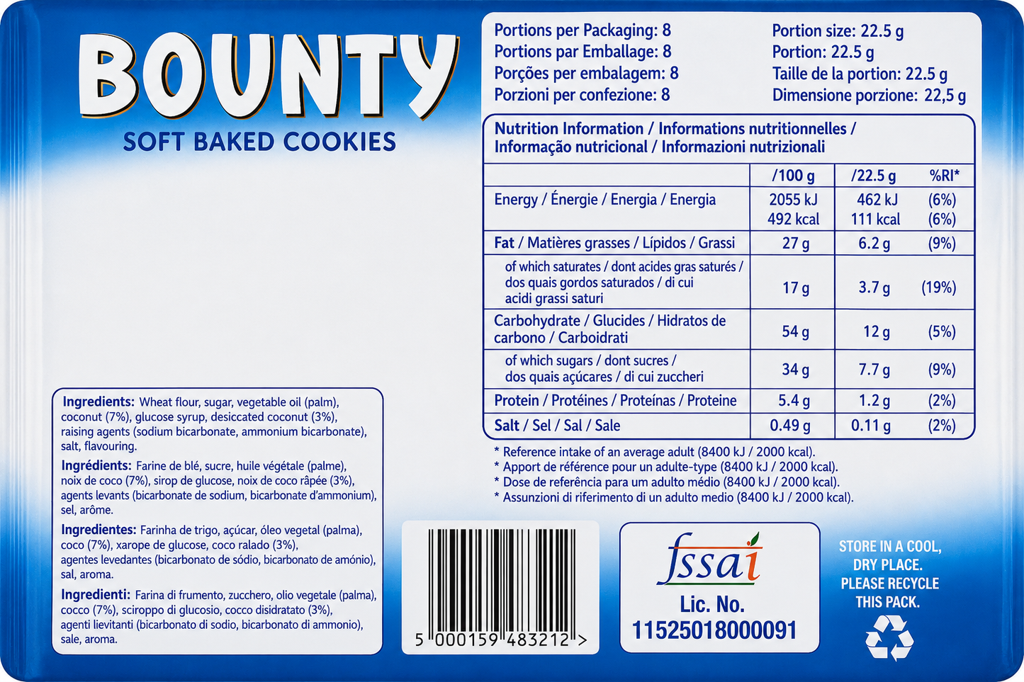 Bounty Chocolate Chunk Cookies 180gm Imported From UK - Nosh Products