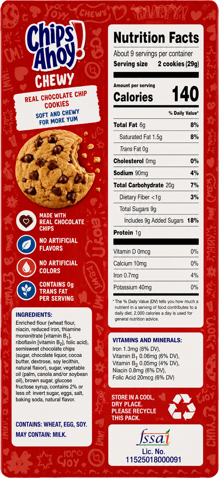 Chips Ahoy Chewy Chocolate Chip Cookies 368gm Imported From USA - Nosh Products