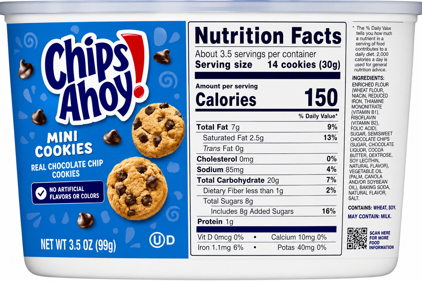 Chips Ahoy Chocolate Chip Cookies Mini Cup 99gm Imported From USA - Nosh Products