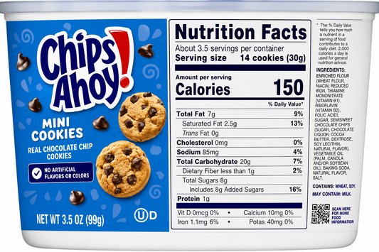 Chips Ahoy Chocolate Chip Cookies Mini Cup 99gm Imported From USA - Nosh Products