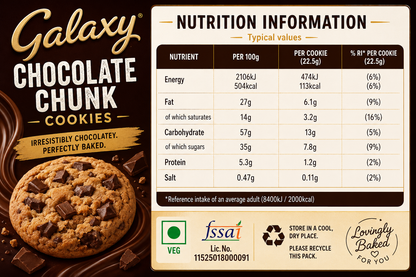 Galaxy Chocolate Chunk Cookies 180gm Imported From UK - Nosh Products
