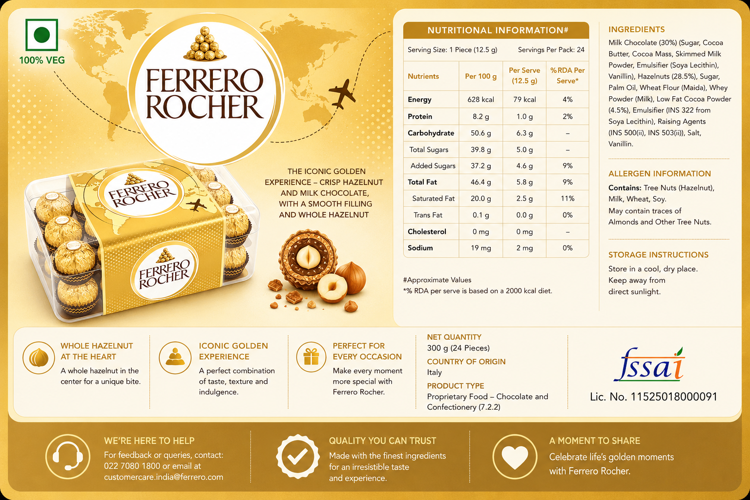 Ferrero Rocher T30 Imported Chocolate Imported From Italy - Nosh Products