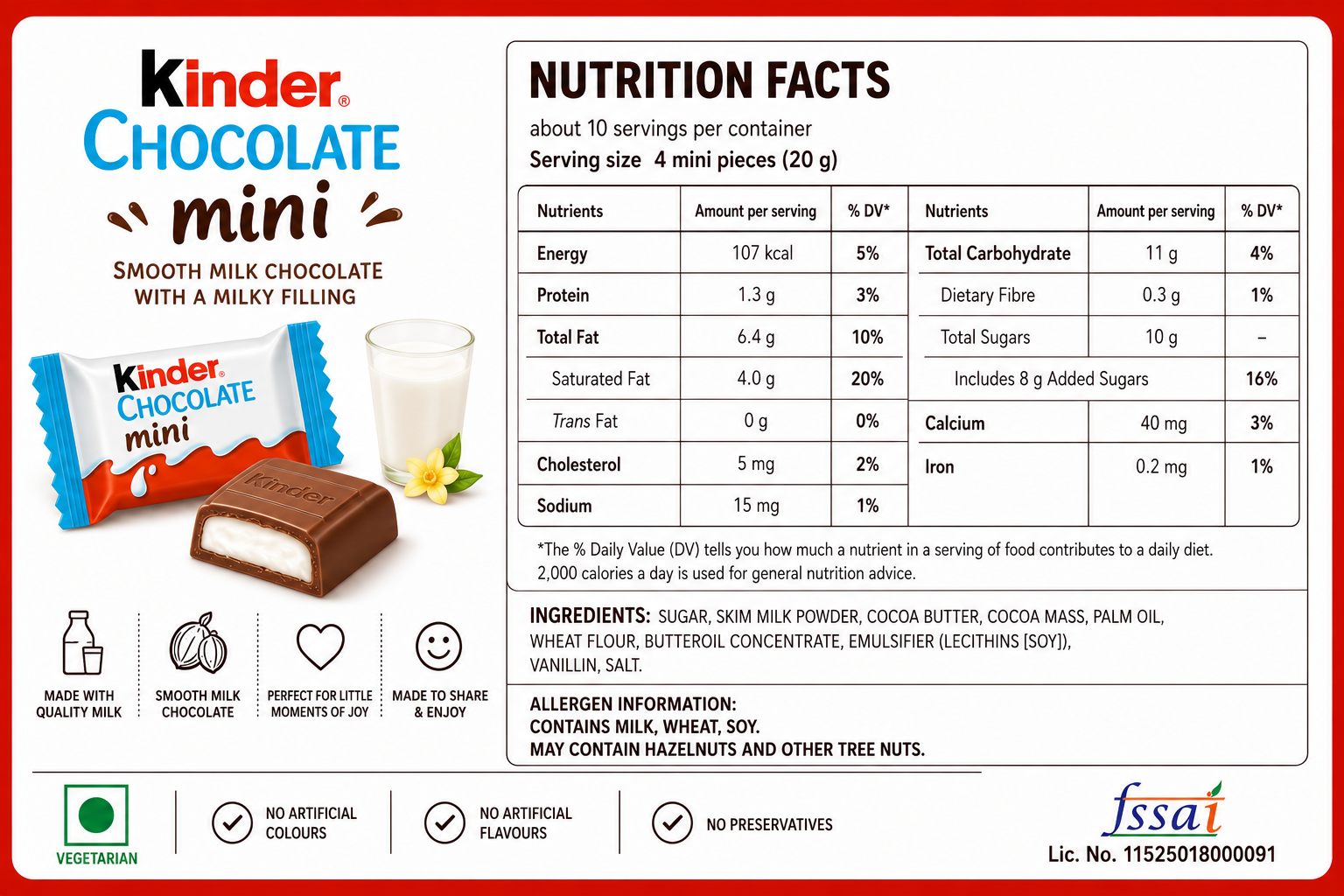 Kinder Chocolate Mini 600gm Imported From UK/USA - Nosh Products