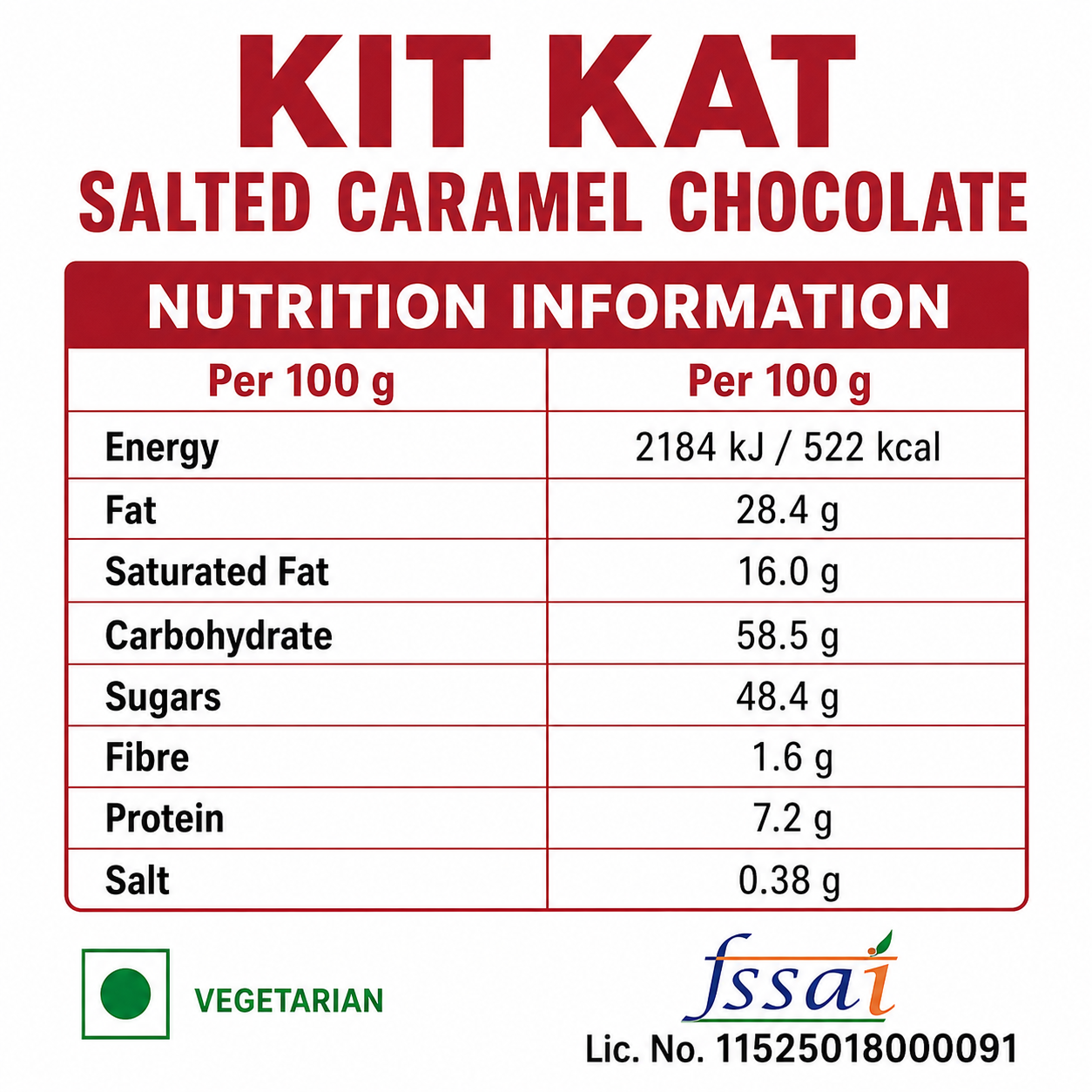 Kit Kat Salted Caramel Chocolate 99gm (F1 Version) Imported From UK - Nosh Products