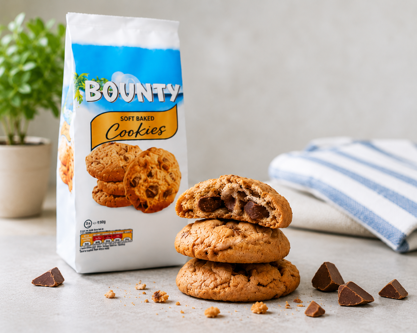 Bounty Chocolate Chunk Cookies 180gm Imported From UK - Nosh Products