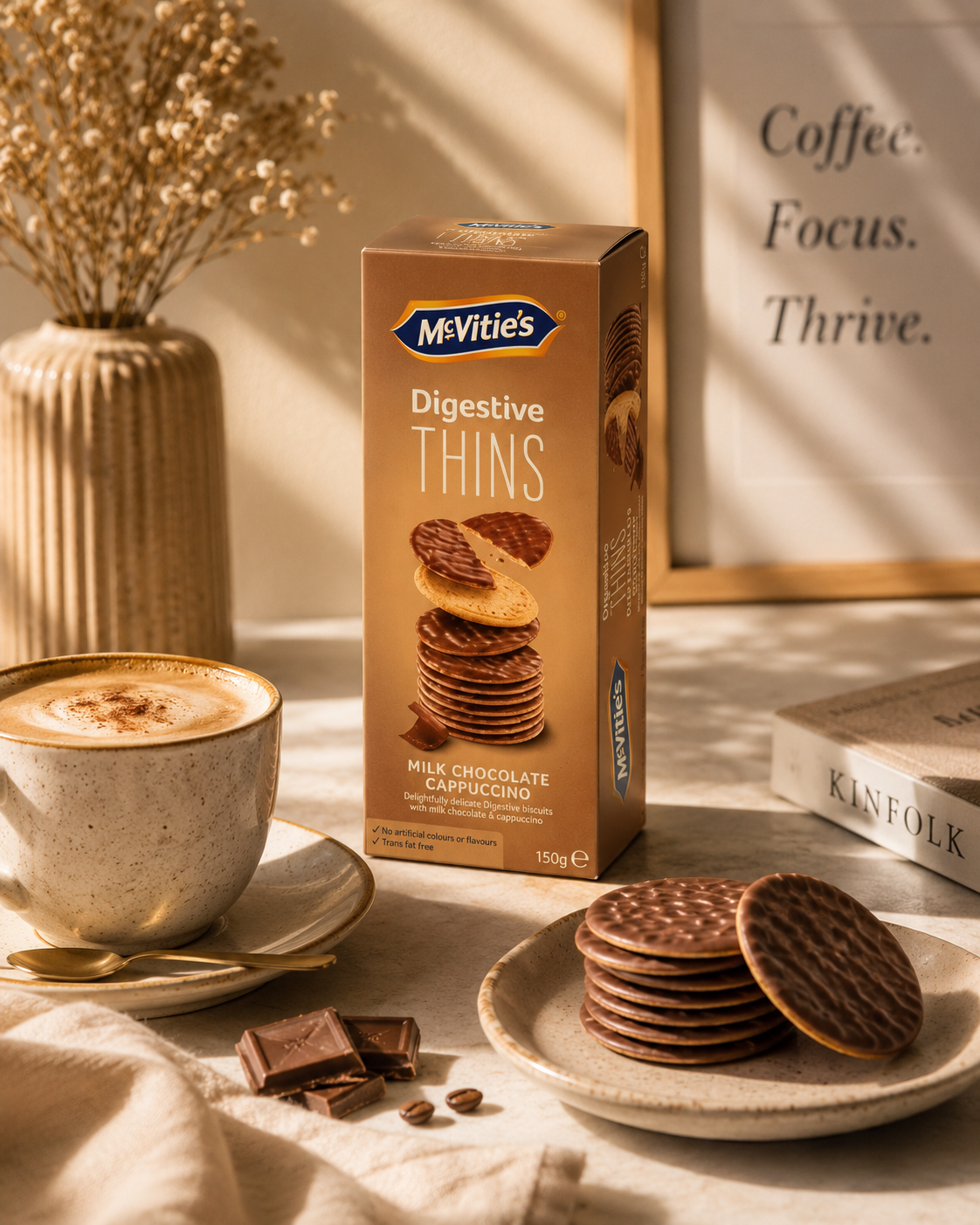 McVities Digestives Thins Milk Chocolate And Cappuccino Biscuits 150gm Imported From UK - Nosh Products