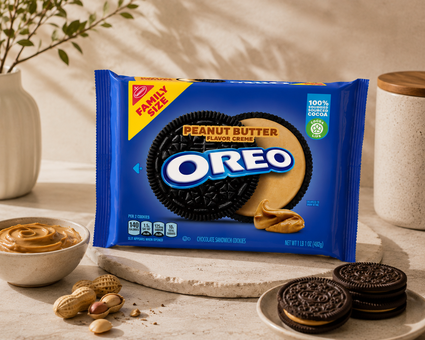 Oreo Biscuits Peanut Butter 482gm Imported From USA - Nosh Products