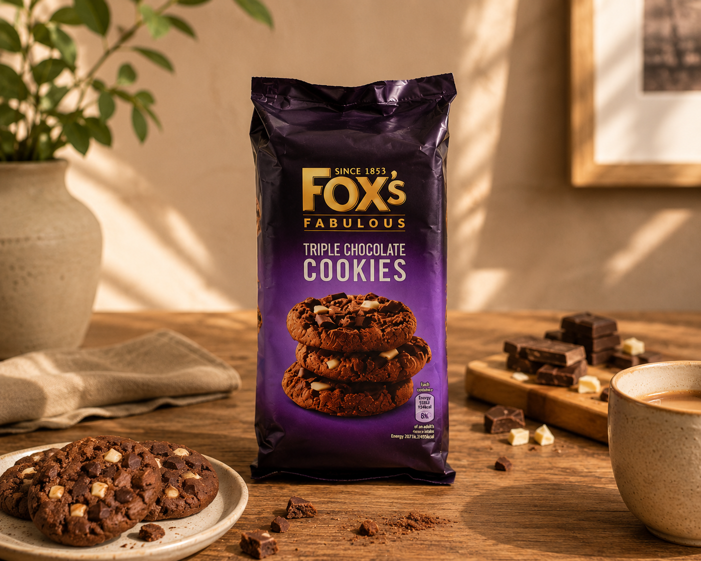 Fox Triple Chocolate Chip Cookies 180gm Imported From UK - Nosh Products
