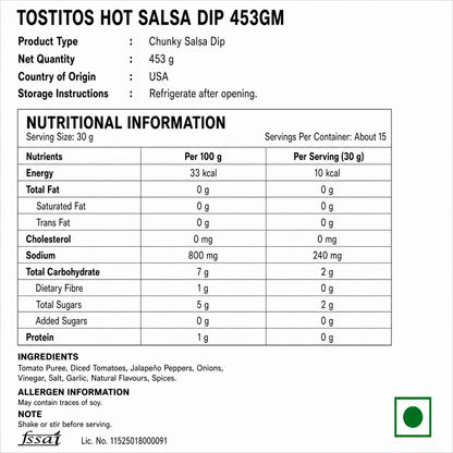 Tostitos Mild Salsa Dip 453gm - Nosh Products