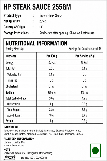 HP Steak Sauce 225gm - Nosh Products
