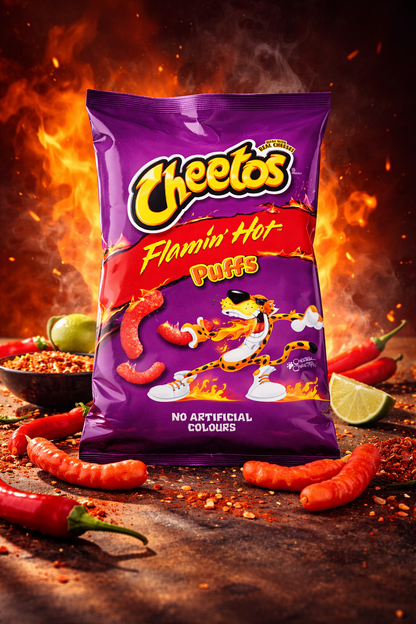 Cheetos Flaming Hot Puffs 80gm - Nosh Products