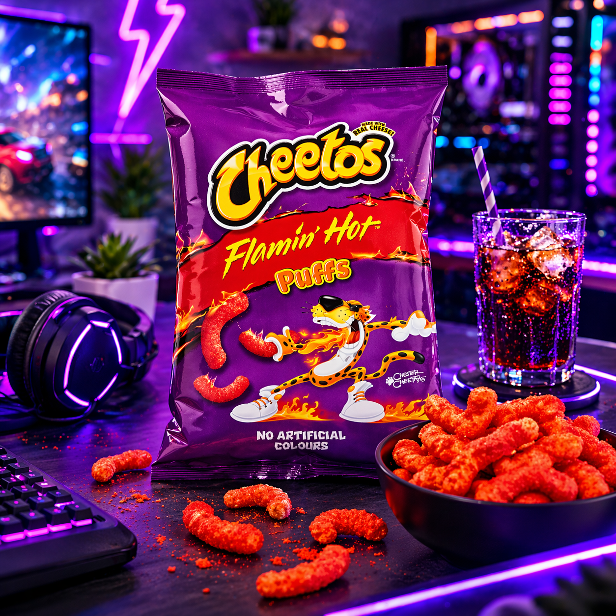 Cheetos Flaming Hot Puffs 80gm - Nosh Products