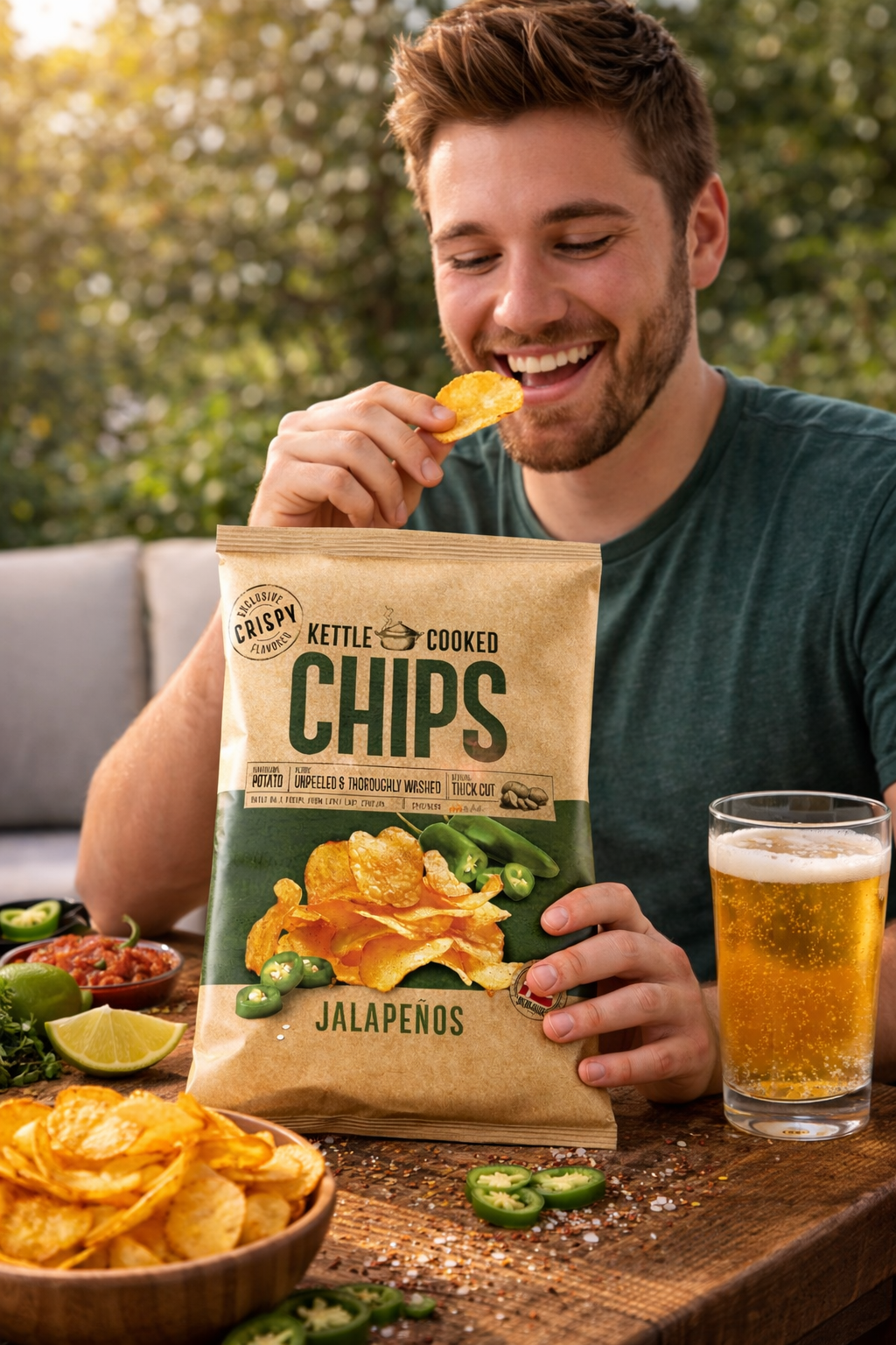 Kettle Cooked Chips Jalapeno 150gm - Nosh Products