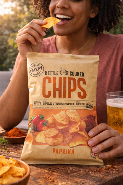 Kettle Cooked Chips Paprika 150gm - Nosh Products
