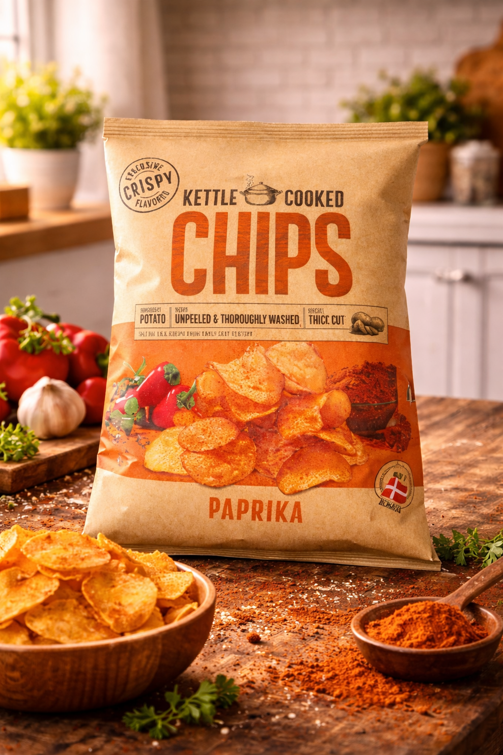 Kettle Cooked Chips Paprika 150gm - Nosh Products