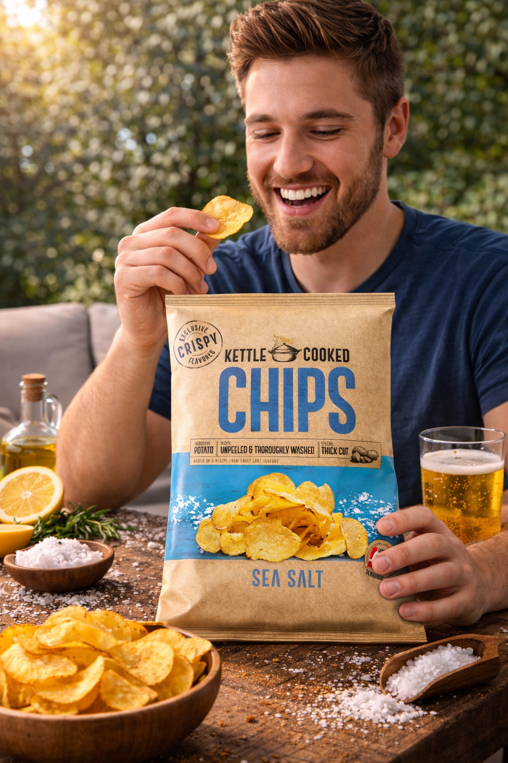 Kettle Cooked Chips Sea Salt 150gm - Nosh Products