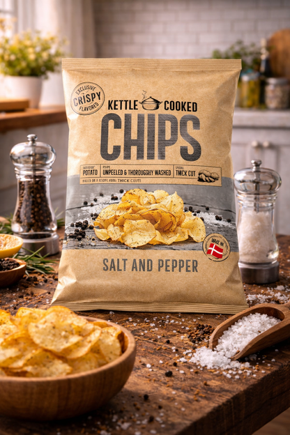 Kettle Cooked Chips Sea Salt And Black Pepper 150gm - Nosh Products