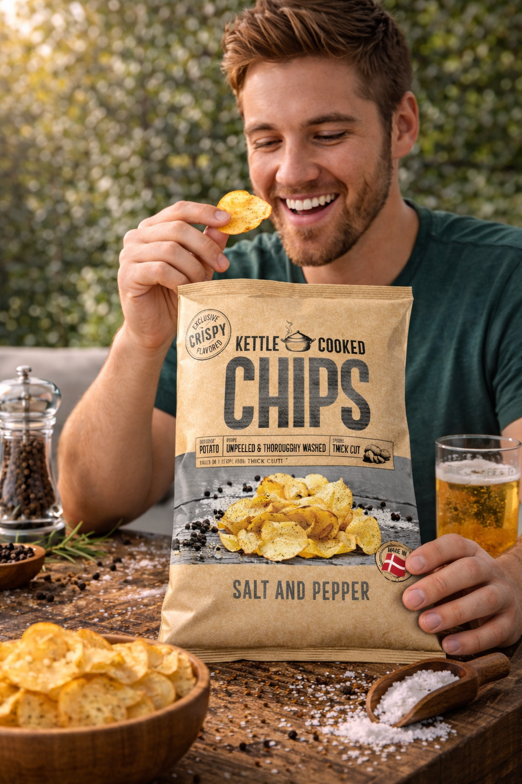 Kettle Cooked Chips Sea Salt And Black Pepper 150gm - Nosh Products