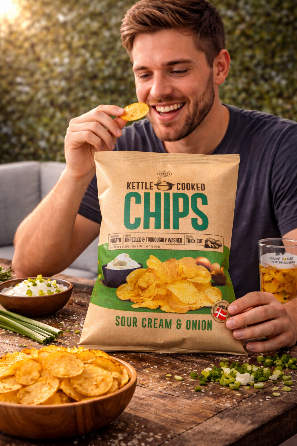 Kettle Cooked Chips Sour Cream And Onion 150gm - Nosh Products