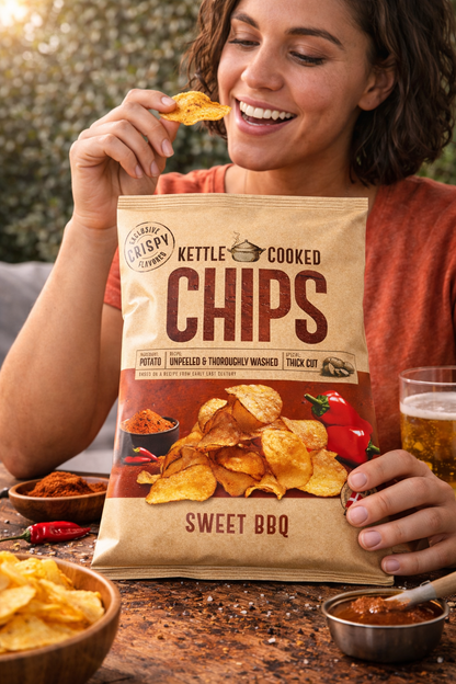 Kettle Cooked Chips Sweet BBQ 150gm - Nosh Products