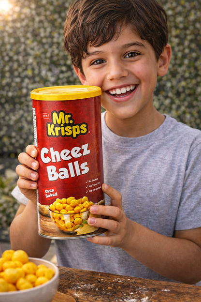 Mr Krisps Cheese Balls Cannister 80gm - Nosh Products