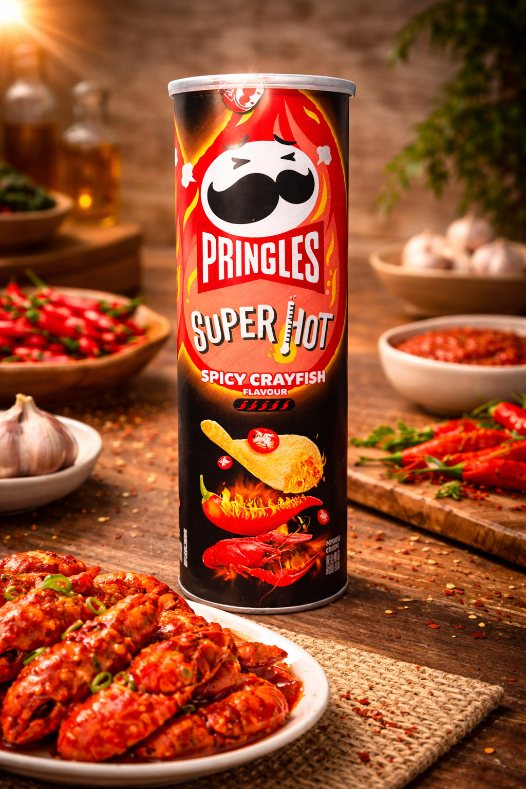 Pringles Super Hot Spicy Crayfish Chips 110gm - Nosh Products