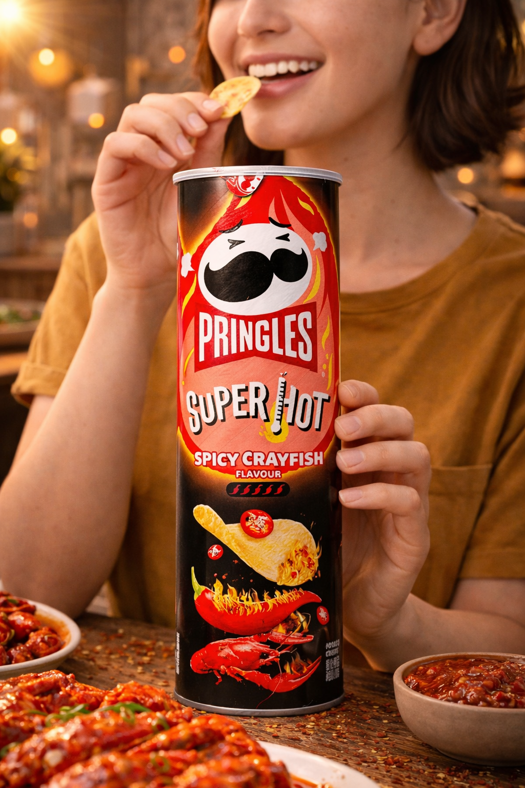 Pringles Super Hot Spicy Crayfish Chips 110gm - Nosh Products
