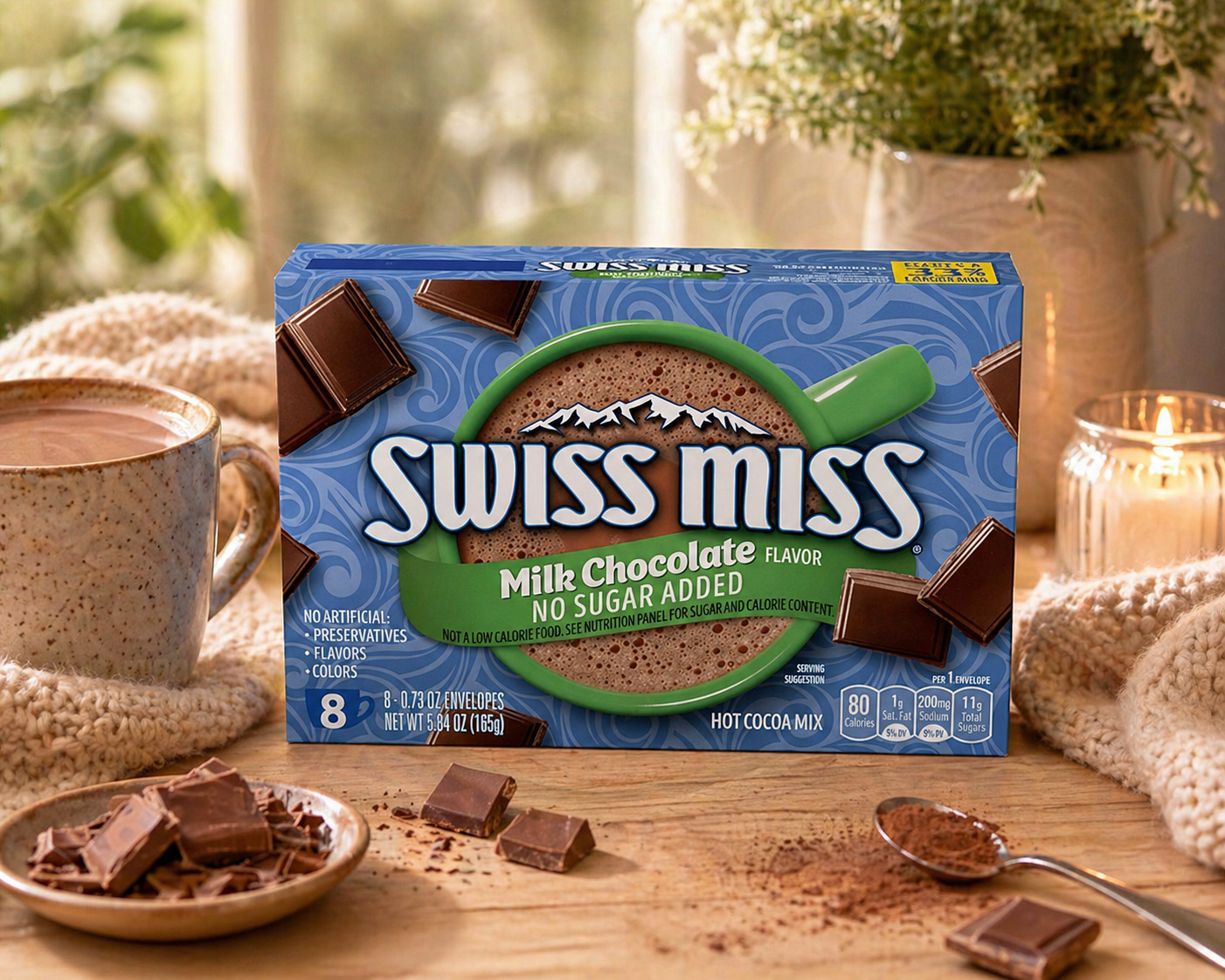Swiss Miss Hot Chocolate No Sugar Added 165gm - Nosh Products