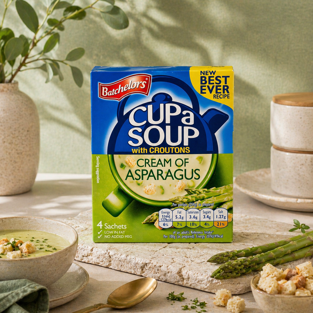 Batchelor's Cup-A-Soup Asparagus With Croutons (4 Cups) - Nosh Products