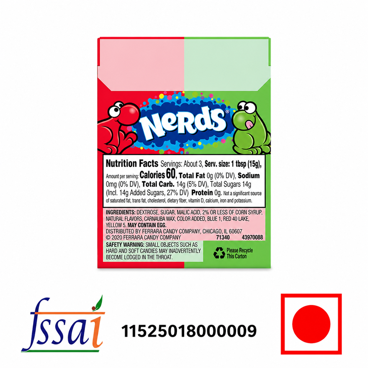 Wonka Nerds Watermelon And Cherry Candy 47gm - Nosh Products