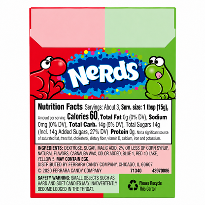 Wonka Nerds Watermelon And Cherry Candy 47gm Imported From USA - Nosh Products