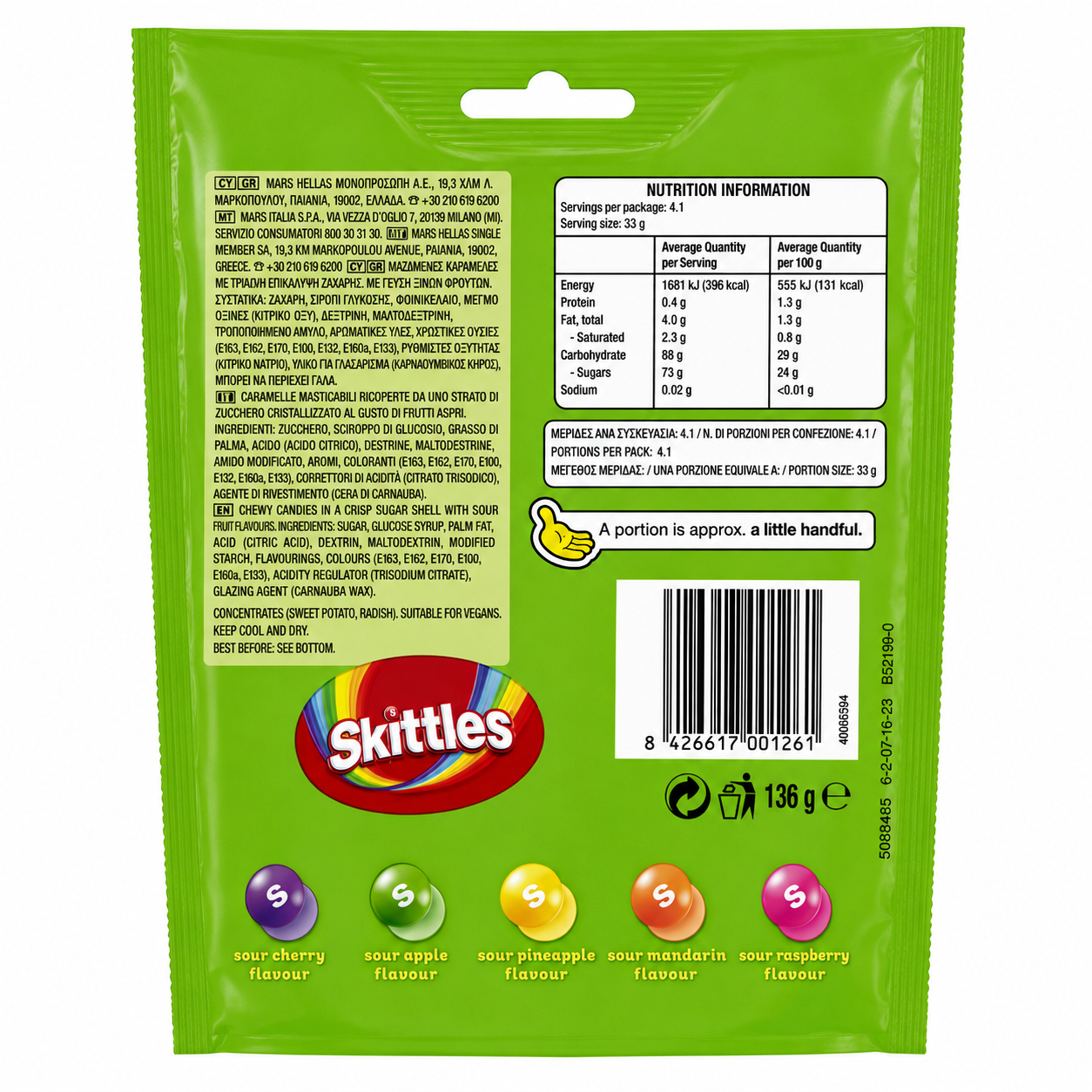 Skittles Crazy Sours Candy 136gm Imported From UK - Nosh Products