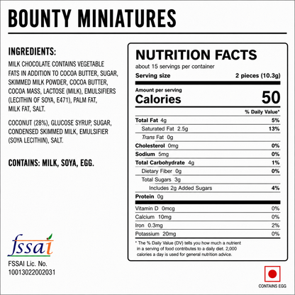 Bounty Miniature Chocolate 220gm Imported From UK