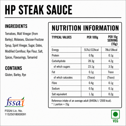 HP Steak Sauce 255gm Imported From UK - Nosh Products