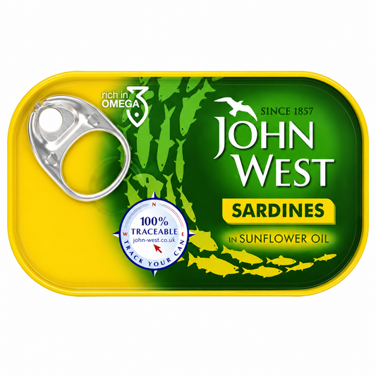 John West Sardine In Sunflower Oil 120gm Imported From UK - Nosh Products