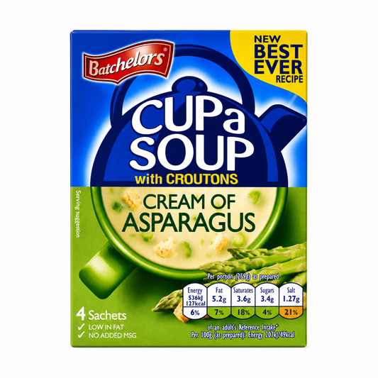 Batchelor's Cup-A-Soup Asparagus With Croutons (4 Cups)Imported From UK - Nosh Products