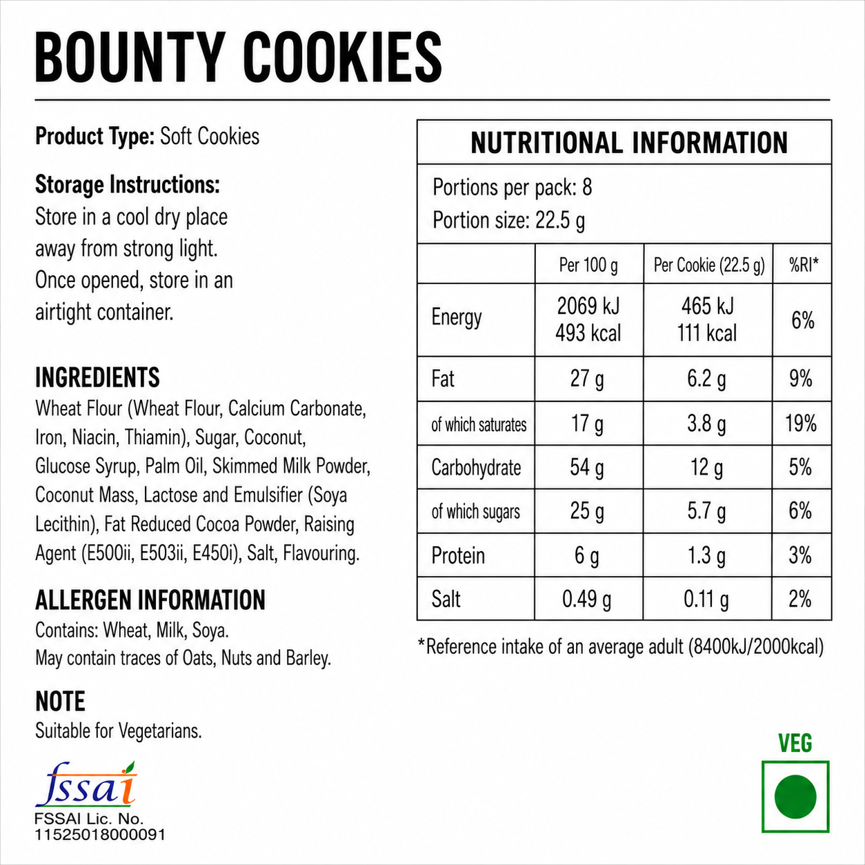 Bounty Chocolate Chunk Cookies 180gm Imported From UK - Nosh Products