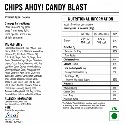 Chips Ahoy Candy Blast Cookies 351gm Imported From USA - Nosh Products